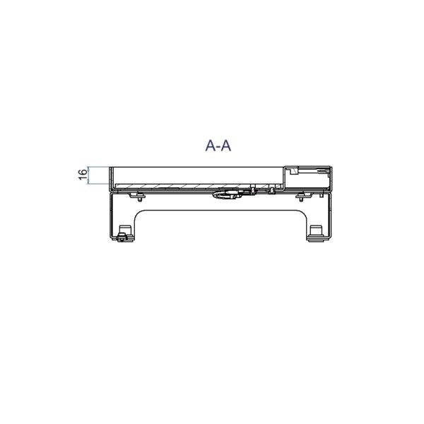 Produktbild UBD 217 162  -  Schwerlast-Unterflur-Bodendose UBD 210 small inkl. Deckel mit Kante, geschlossen, 16mm Vertiefung und 1 Bürsten.